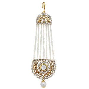 Tip Top Fashions Pasa-1502609B de perles en pierre blanche plaqué or Bijoux de perles élégants avec une finition dorée éblouissante - Product Image 1