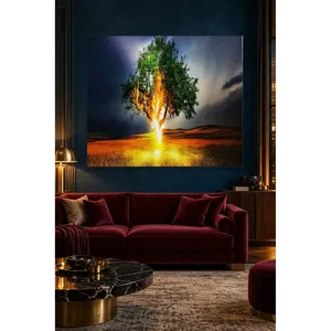 Impression sur toile Fida Lightning Striking Green Tree - Product Image 1