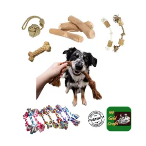 Giocattoli di corda per cani fibra di cocco corda/fibra di cocco palla e forma di osso con benefici per la salute dentale/legno caffè masticare per cani giocattoli