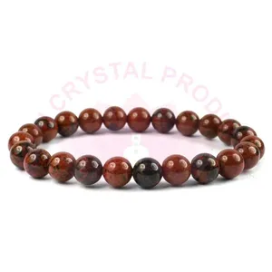 Natural Mahogany Obsidian 8mm Round Bead Bracelet for Protection Strength Grounding & Positive Energy Reiki Charged - Product Image 2