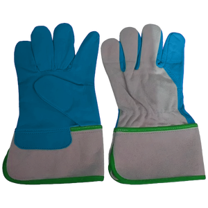 Gants de sécurité canadiens robustes de qualité supérieure en cuir de vachette fendu confortable avec doublure en coton et caoutchouc pour un usage domestique - Product Image 2