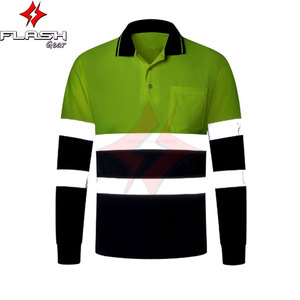 Camiseta Polo de Trabajo de Alta Visibilidad, Impermeable, de Manga Larga, con Dos Tonos, ANSI Clase 1, con Logotipo Personalizado y Bolsillos - Product Image 5