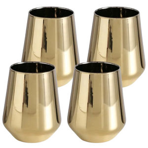 Lot de 2 verres à boire en acier inoxydable et métal plaqué or Accessoires de cuisine pour la maison Verres de table - Product Image 4