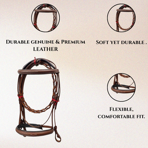 Bridon et licol en cuir avec logo personnalisé |   Équipement d'équitation professionnel de haute qualité, durable et très vendu à bas prix - Product Image 4