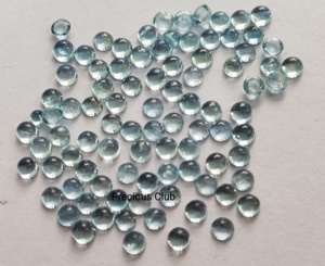 Cabujón redondo de Aguamarina natural de 3mm-Aguamarina suelta Calidad AAA - Product Image 2