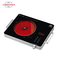 Cuisinière à induction portable à brûleur unique, plaque en cristal et commande tactile, facile à nettoyer