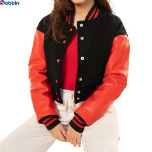 Chaqueta Universitaria Personalizada de Béisbol de BOBBIN INDUSTRIES, Mangas de Cuero, Bordado a Máquina, Tela de Lona Acolchada para Invierno - Product Image 4