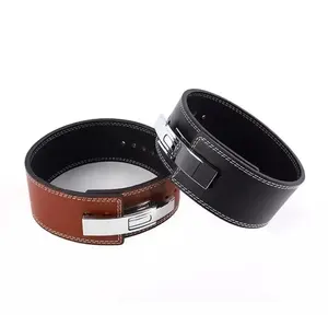 Fitness Gym Leather Cinturón de levantamiento de pesas Gym Fitness Training Cinturones de cuero genuino ajustables de Pakistán - Product Image 2