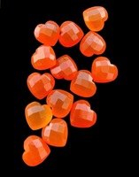 Cornaline en forme de coeur Briolette gemmes coeurs à facettes perles perles de pierre à facettes orange pour la fabrication de bijoux