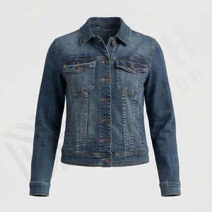Chaqueta Vaquera Informal de Manga Larga para Mujer, Transpirable, Cálida, Elegante, Relleno de Algodón Personalizado, Diseño OEM de Otoño, Último Precio - Product Image 1