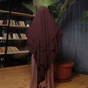 Khimar niqab himar himar 3ชั้นที่มีคุณภาพสูงการออกแบบที่ระบายอากาศได้ดีสำหรับผู้หญิงมุสลิมสำหรับฤดูใบไม้ผลิ - Product Image 5