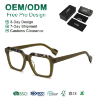 Lunettes de vue haut de gamme en acétate polygonal, monture rétro bicolore, verres optiques tendance pour hommes, logo personnalisé, fournisseur d'optiques de luxe