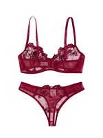 2026 personnalisé Sexy broderie romantique femmes sous-vêtements Transparent Lingerie Push up soutien-gorge culotte ensemble soutien-gorge ensemble PAKISTAN