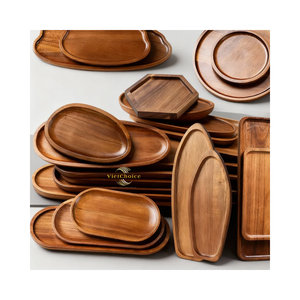 Assiette décorative en bois durable, écologique, en bois massif, pour la décoration de la maison - Product Image 2