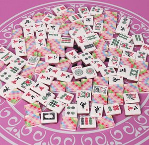 4 Palyer Custom Layered American Mahjong Tiles Pink Plaid Mahjong Acrílico Mahjong American Set - Product Image 4