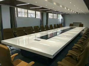 Customizable White Zero-Origin Conference Table <b>Large</b> Modern Aluminum Base MDF Office Furniture for Hotel School Use 6-14 People - Product Image 3