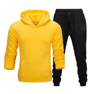 Tenue de sport deux pièces pour homme au meilleur prix Survêtement 100% coton pour le printemps et l'automne - Product Image 2