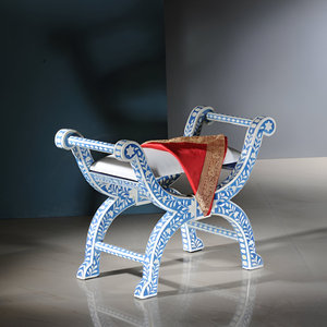 Chaise tabouret en incrustation d'os fait à la main travail complexe de luxe incrustation meubles d'appoint de créateur sièges modernes pour salon vente en gros - Product Image 1