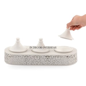 Ensemble de 2 plateaux de service en métal de qualité supérieure avec poignée de designer unique - Product Image 3