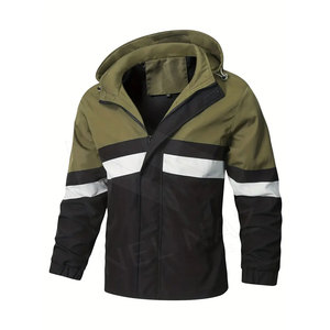 Chaqueta cortavientos impermeable plegable de dos tonos para hombres y mujeres, chaquetas a prueba de viento, chaquetas cortavientos personalizables - Product Image 5