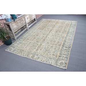 Alfombra Turca Vintage, Alfombra de 6x8.8 pies, Alfombra de Lana con Puntos Azules - Product Image 1