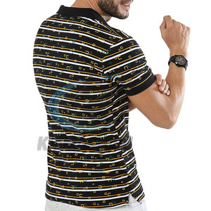 Chemises pour hommes en tricot uni sur mesure, tissu polyester/coton de haute qualité, manches courtes, options personnalisables - Product Image 2