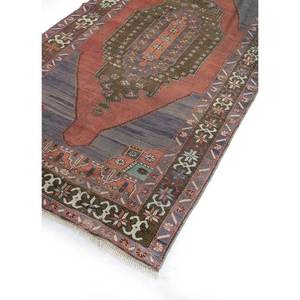 Tapis en laine noués à la main Nuray, motif rectangulaire médaillon rouge-orange, pour la maison - Pae-3076, pour salon, chambre à coucher, adolescents - Product Image 2