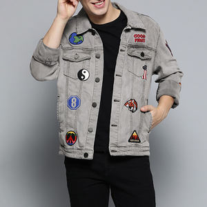 PromotionBulk Cantidad Casual Wear Manga Larga Hombres Chaqueta de mezclilla/Invierno Cálido Color sólido Hombres Chaqueta de mezclilla para la venta - Product Image 1