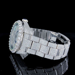 Montres pour hommes en moissanite VVS Hip Hop Iced Out Diamond Fashion Jewelry, montres mécaniques entièrement serties de moissanite - Product Image 5