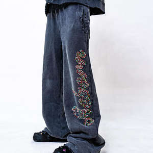 Vente en gros de pantalons de survêtement délavés à l'acide pantalons de survêtement pour hommes de haute qualité avec poches pantalon de survêtement avec logo personnalisé pour hommes - Product Image 2