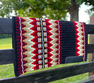 Western Show Horse Saddle Blanket Diseño de Nueva Zelanda Manta de sillín de lana hecha a mano Top Wool Saddle Pad Size - Product Image 2