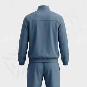 Ensemble de survêtement en nylon uni léger et uni, personnalisé, surdimensionné, avec fermeture éclair intégrale, pour hommes, vêtements de sport athlétique, vêtements de sport pour la salle de sport - Product Image 2