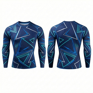 Camiseta de Compresión de Manga Larga para Hombre, Personalizada OEM ODM, para MMA BJJ, con Estampado por Sublimación, Ropa de Entrenamiento de Grappling - Product Image 3