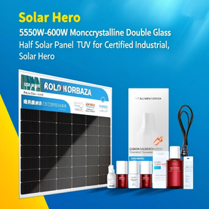 แผงโซลาร์เซลล์ Solar Hero DS590 550W-600W โมโนคริสตัลไลน์ กระจกสองชั้น แบบฮาล์ฟเซลล์ ได้รับการรับรองมาตรฐาน TUV สำหรับอุตสาหกรรม - Product Image 2