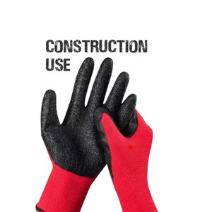 Guantes de Seguridad Flexibles Antideslizantes con Palma Recubierta de Goma ESD SAFETYWARE Premium (Rojo/Negro) para Trabajos de Construcción - Product Image 1