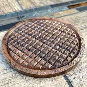 Premium Walnut Sheesham Wood <b>Plate</b> Coaster Handmade Custom Design High Quality Exporter from India - Product Image 1