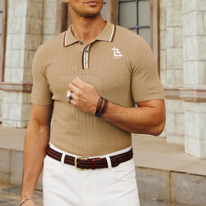 Personnalisé pour Polo T-Shirt 100% Coton Nouveau Style Texture Solide Tricot Conçu et fabriqué sur commande - Product Image 2