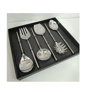 Producto de alta calidad, juego de servidor de ensalada de acero inoxidable, uso único en restaurante, artesanías, cuchara de servidor de ensalada de acero - Product Image 6