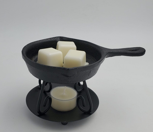 Candle Wax Melter Set Cast Iron Skillet <strong>Pan</strong> and Tealight Warmer Tart Pot - Product Image 6