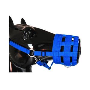 Museau anti-pâturage en nylon durable de qualité supérieure couleur bleue équipement équestre de haute qualité - Product Image 5
