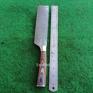 มีดหั่นเนื้อเหล็กดามัสกัสทำด้วยมือพร้อมด้ามไม้ pakka มีดทำครัวคุณภาพสูงออกแบบได้ตามต้องการ - Product Image 6