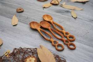 Ensemble de cuillères de service en bois antiques personnalisées argenterie de table élégante couverts de qualité supérieure couverts pour mariage et repas à la maison - Product Image 4