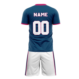 Ensemble de maillot de football pour hommes en polyester 100% respirant à séchage rapide avec logo personnalisé, col en V, manches courtes, haute qualité, vente en gros - Product Image 3