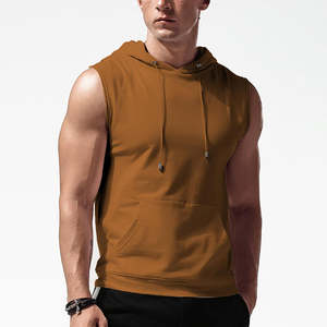 Custom Design Sleeveless Casual basics cotton blended Gym Workout Fitness Men Clothing Sleeveless Gym Hoodies - Product Image 4
