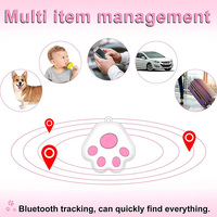 Mini traceur GPS en forme de patte de chien avec Bluetooth, longue durée de vie de la batterie (>20h), compatible IOS/Android/iPad pour le suivi anti-perte des animaux de compagnie