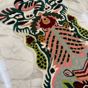 Tapis décoratif moderne en forme d'animal, en laine tuftée à la main, extra épais, pour salon et espace enfant - Product Image 2