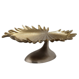 Plateau en métal de couleur dorée de forme unique de vaisselle de qualité supérieure plateaux de service de dîner avec 11.5x11.5x5.5 pouces - Product Image 1