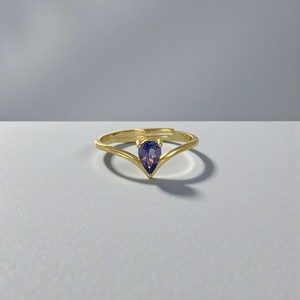 Tanzanite <b>Quartz</b> Gold Plated Pear Shape Gemstone <b>Rings</b> | 925 Sterling Silver Birthstone <b>Rings</b> for Women Wholesale - Product Image 1