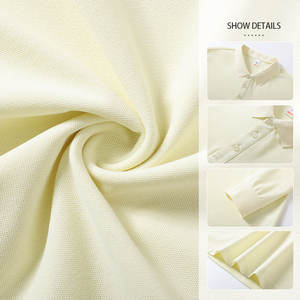 Camisa de Manga Larga con Solapa de Poliéster y Algodón, Logotipo Bordado Personalizado, Camisa de Solapa Lisa, Polo de Manga Larga para Hombre - Product Image 4