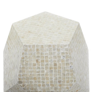 Table basse moderne de style manufacturé, écologique, avec incrustation de nacre et design en mosaïque de coquillages laqués - Product Image 3